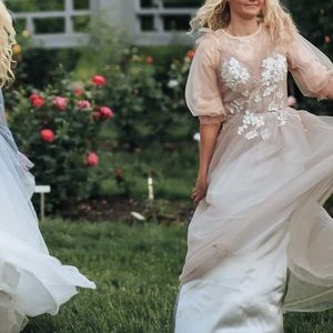 Pale Pink Lace Dress: Prom or Bridesmaid Gown!